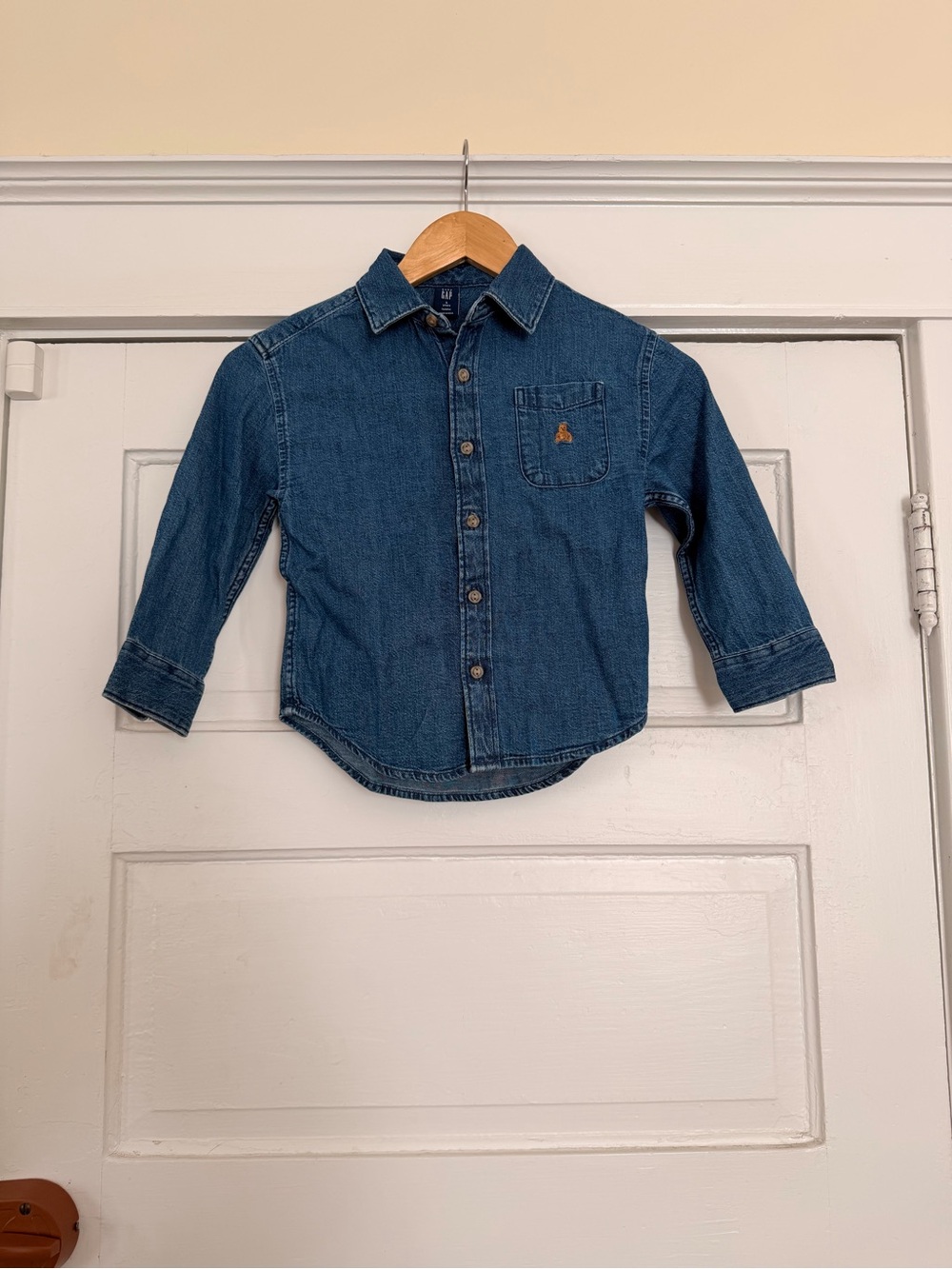 GAP Boys Dark Blue Denim Button-Down Shirt